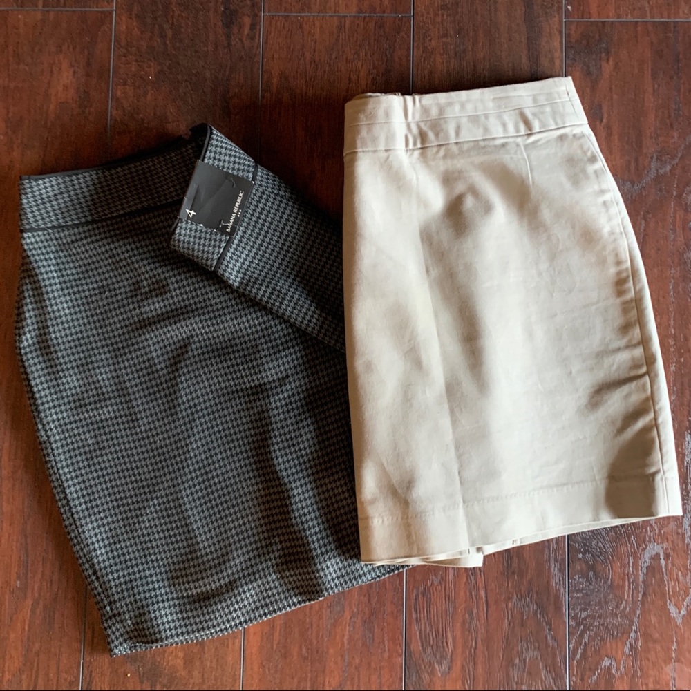 Banana Republic 2 Skirts blk/gr herringbone & tan